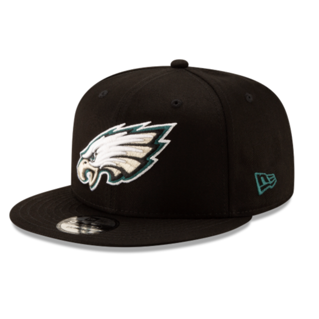 PHILADELPHIA EAGLES 9FIFTY NFL NEW ERA BLACK SNAPBACK HAT