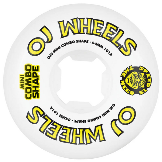 OJ WHEELS TEAM LINE ORIGINAL MINI COMBO YELLOW 54MM 101A SKATEBOARD WHEELS 4PK