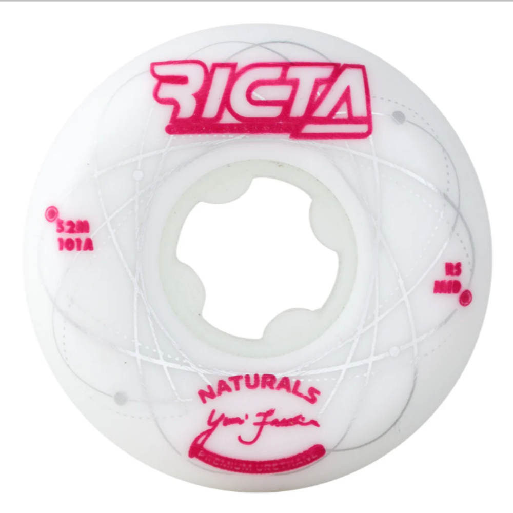 RICTA 52MM FACCHINI ORBITAL NATURALS WHITE METALLIC RED MID 101A WHEELS 4PK