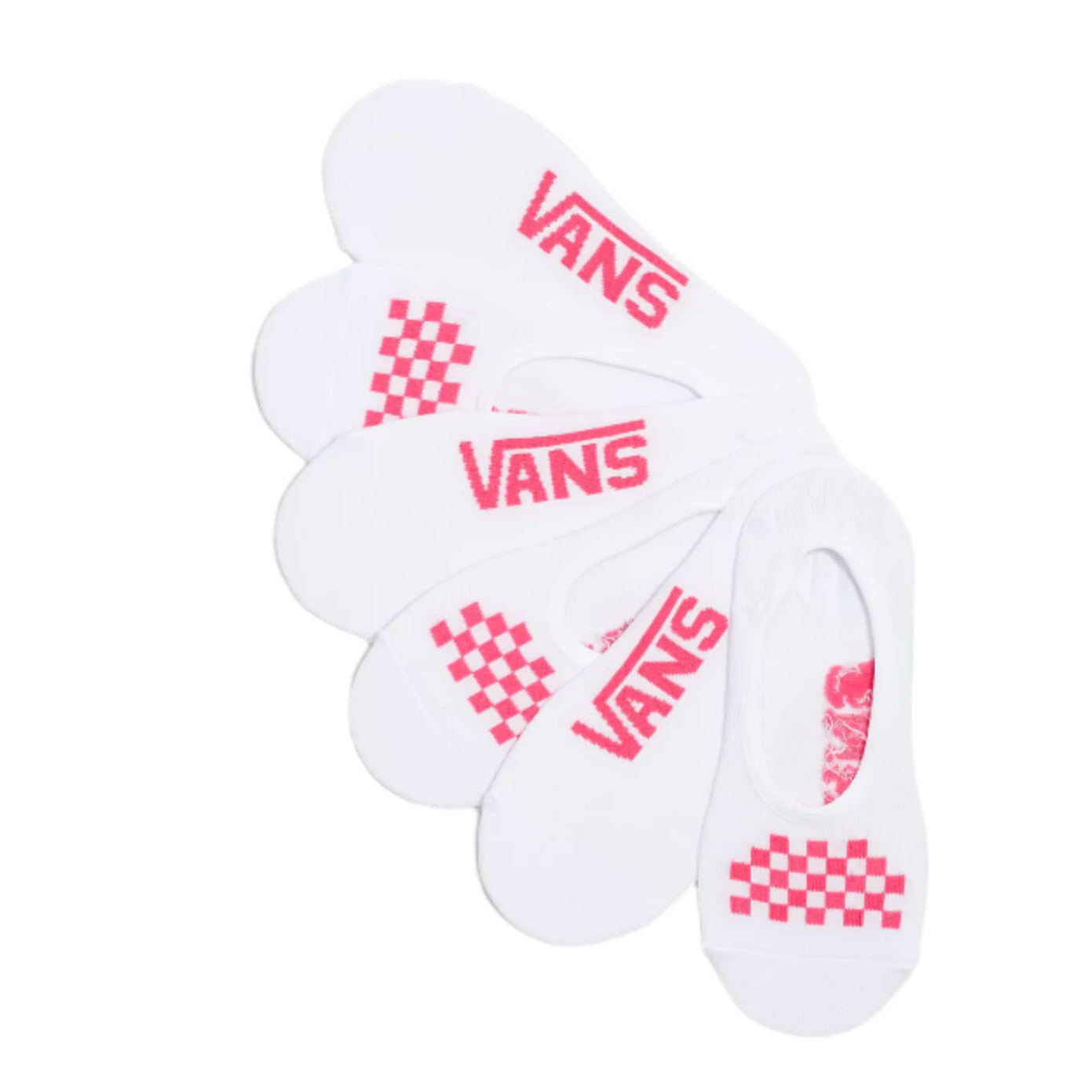 VANS NO SHOW SOCKS (3 PACK) - WHITE/WILD ORCHID PINK