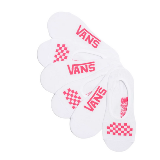 VANS NO SHOW SOCKS (3 PACK) - WHITE/WILD ORCHID PINK