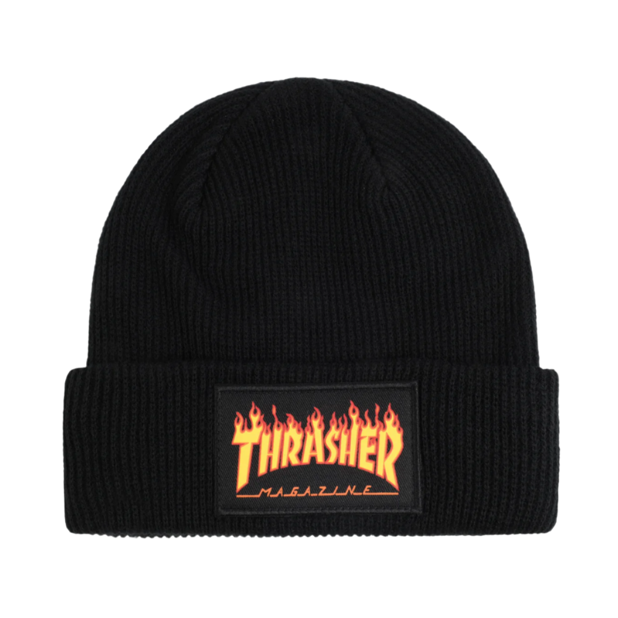 THRASHER FLAME LOGO BEANIE - BLACK