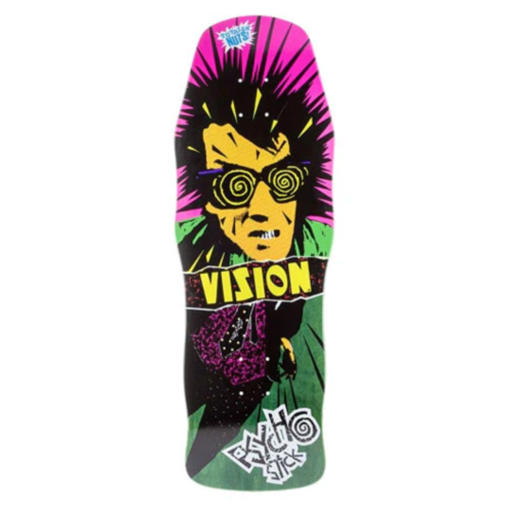 VISION PSYCHO STICK MODERN CONCAVE GREEN STAIN DECK - 10”x30”