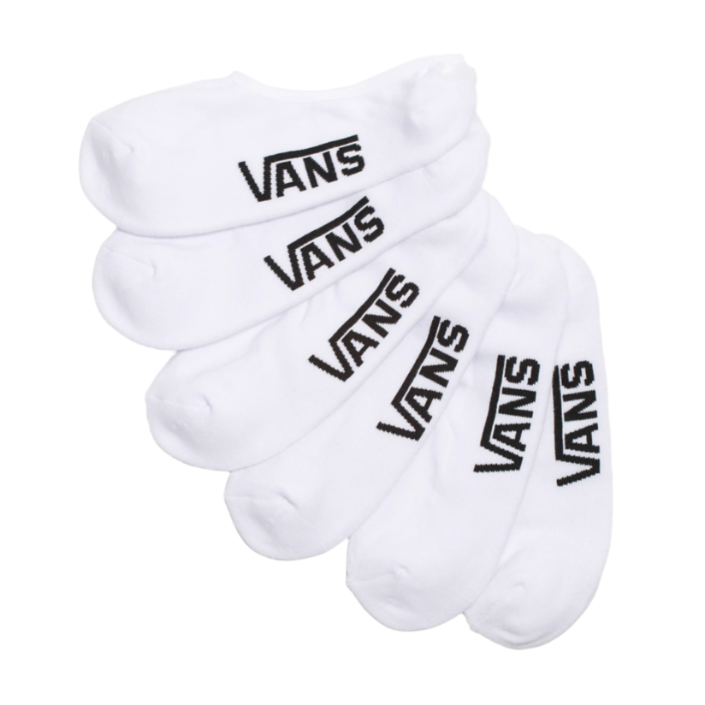 VANS CLASSIC SUPER NO SHOW SOCKS (3 PACK) - WHITE