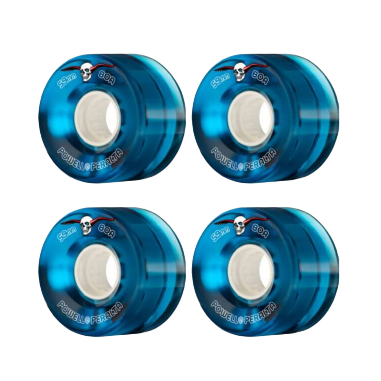 POWELL PERALTA CLEAR CRUISER 59MM 80A BLUE WHEELS