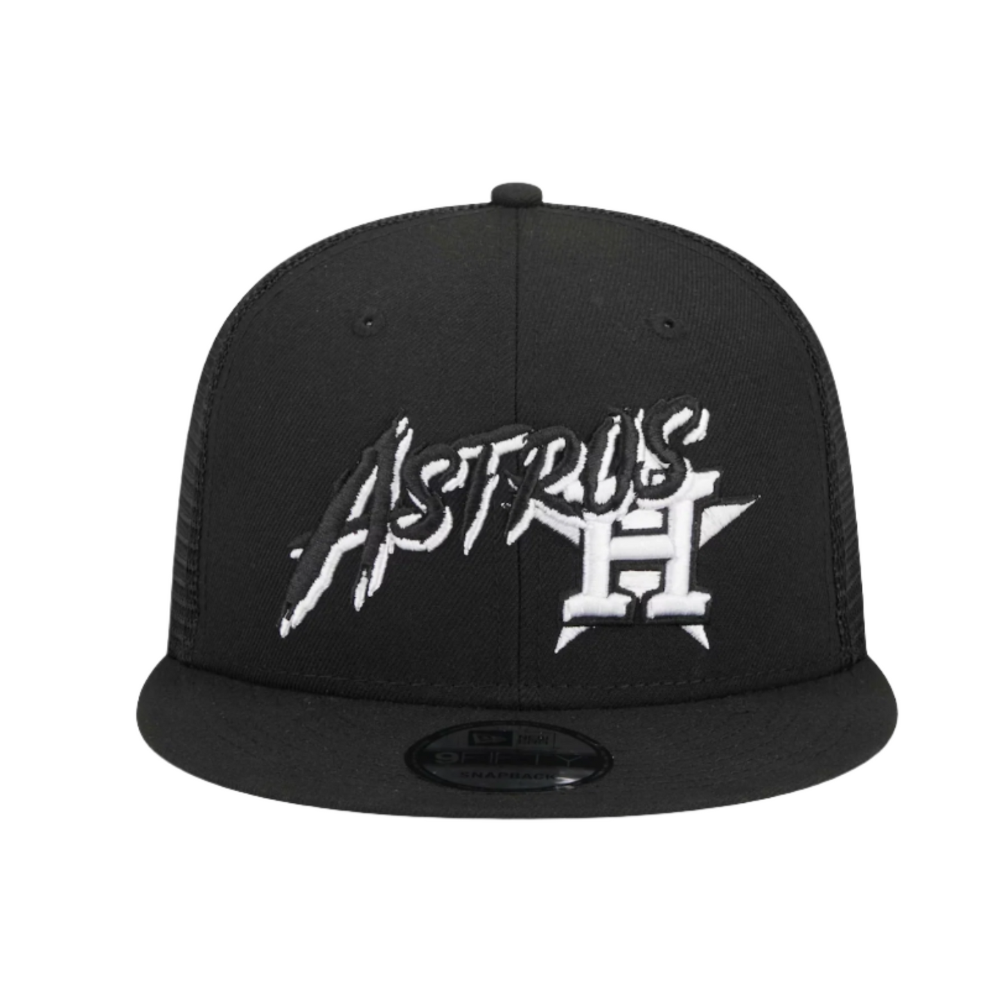 HOUSTON ASTROS 9FIFTY NEW ERA STREET TRUCKER SNAPBACK HAT BLACK