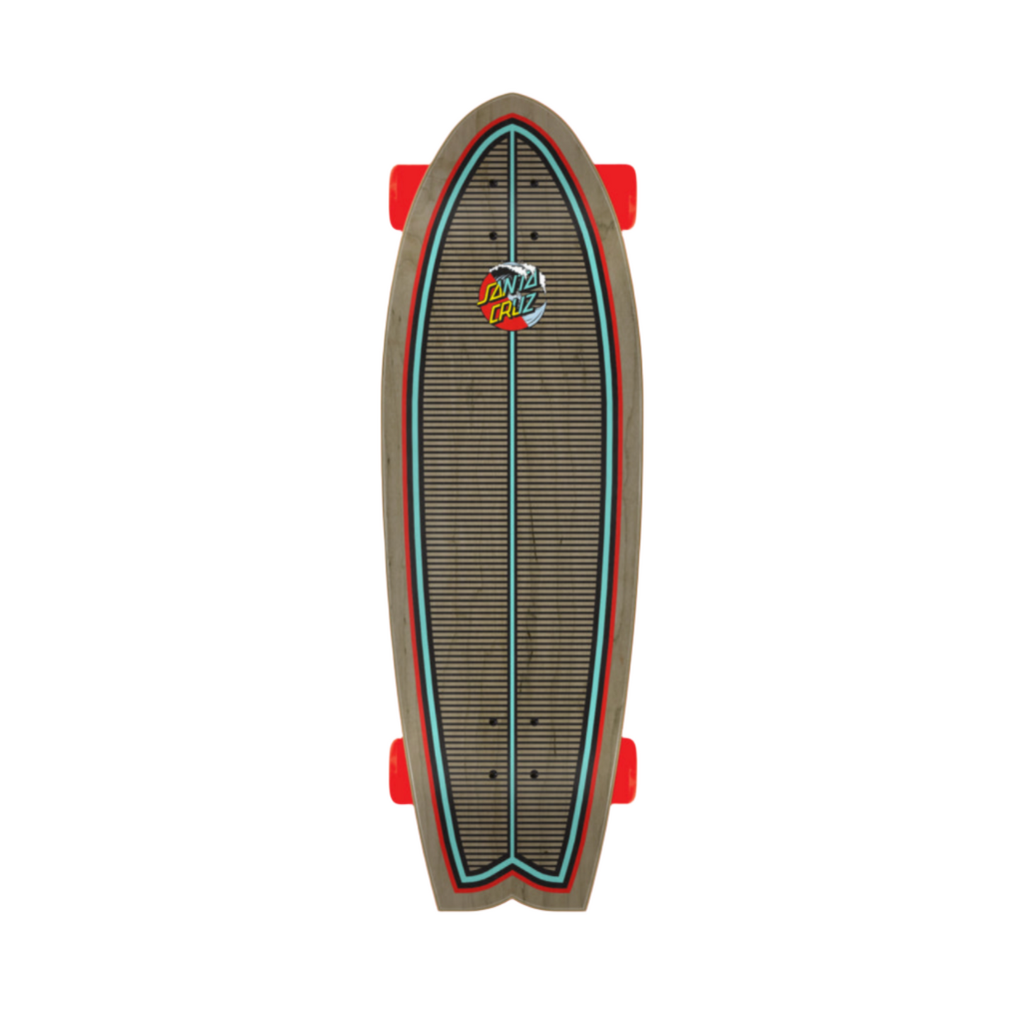 SANTA CRUZ CLASSIC WAVE SPLICE STREET CRUISER SHARK MULTICOLOR COMPLETE - 8.8" x 27.7"