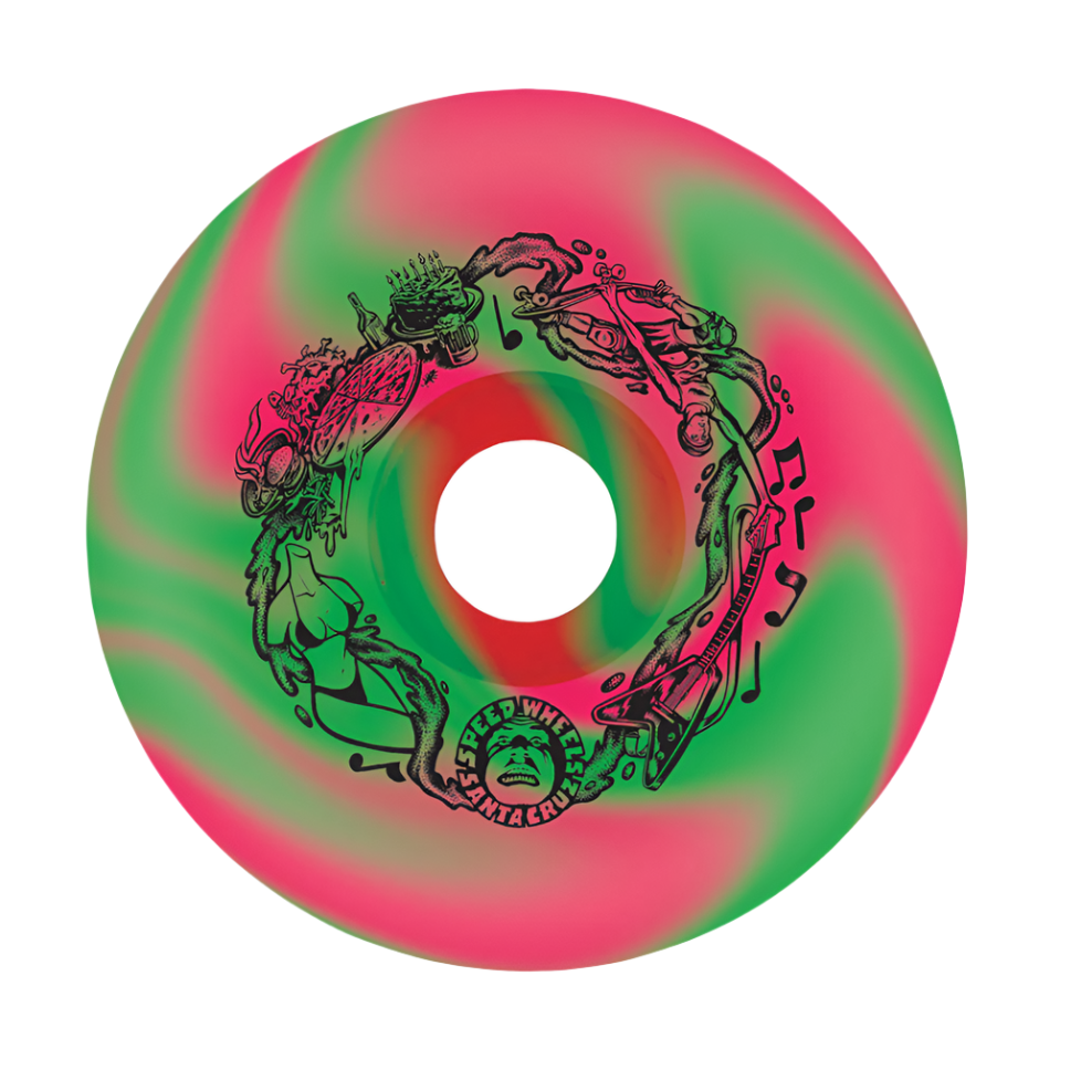 SLIME BALLS BIG BALLS 65MM PINK GREEN SWIRL 97A WHEELS