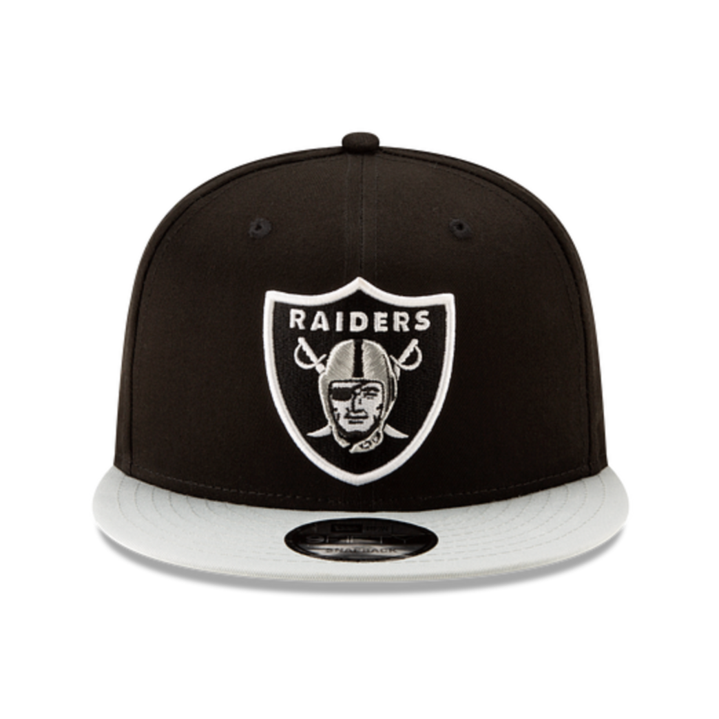 LAS VEGAS RAIDERS 9FIFTY NEW ERA 2TONE BLACK AND GRAY SNAPBACK HAT