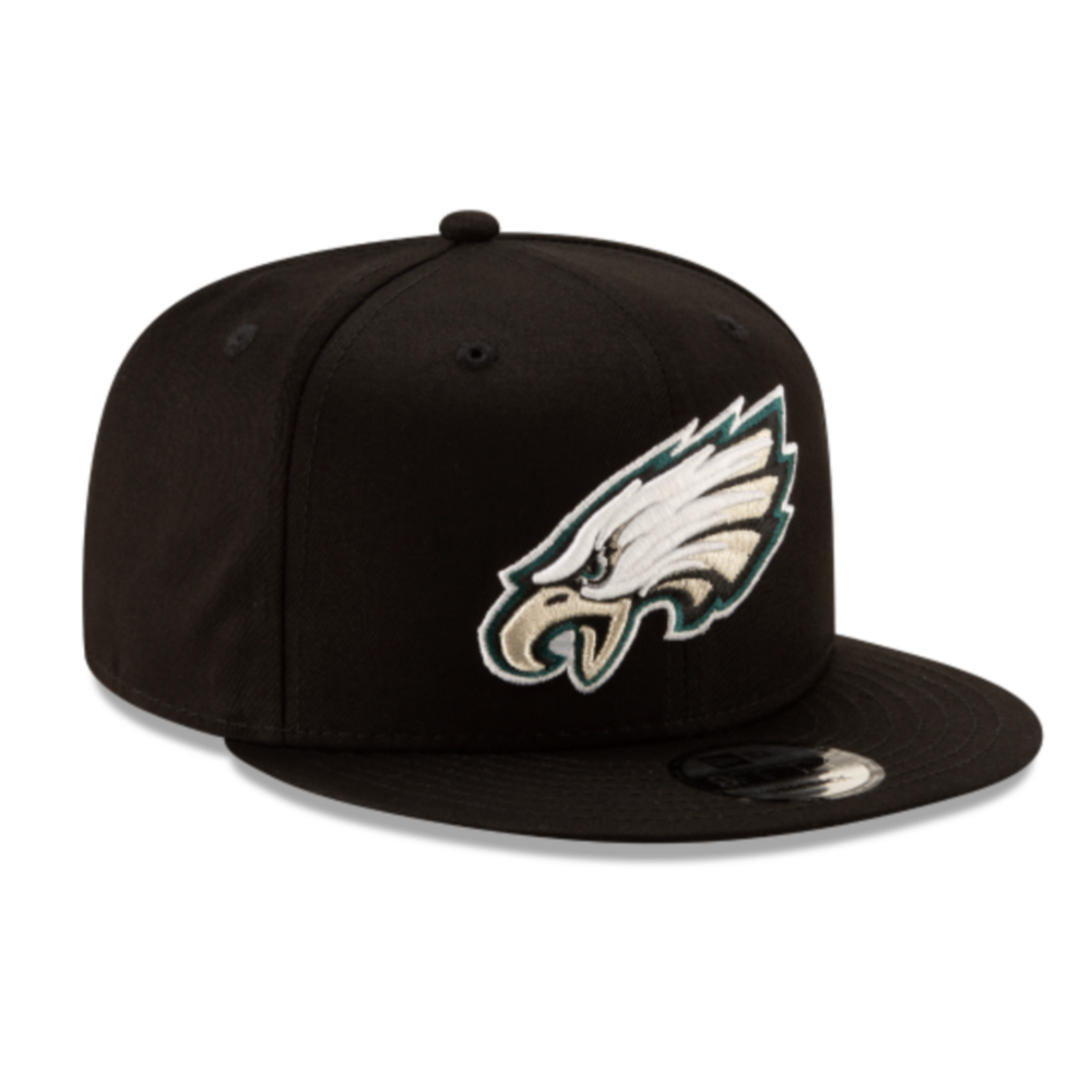 PHILADELPHIA EAGLES 9FIFTY NFL NEW ERA BLACK SNAPBACK HAT