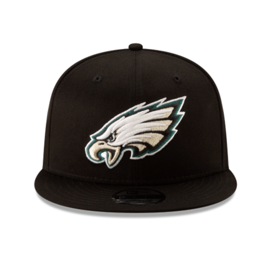 PHILADELPHIA EAGLES 9FIFTY NFL NEW ERA BLACK SNAPBACK HAT