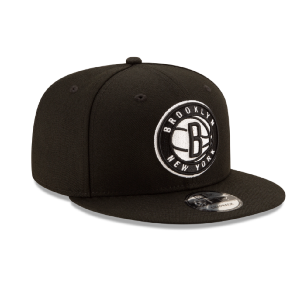 BROOKLYN NETS 9FIFTY NBA NEW ERA BLACK SNAPBACK HAT