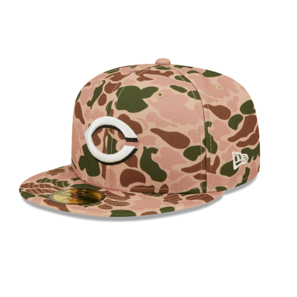 CINCINATTI REDS 59FIFTY NEW ERA MLB DUCK CAMO WORLD SERIES 1990 FITTED HAT