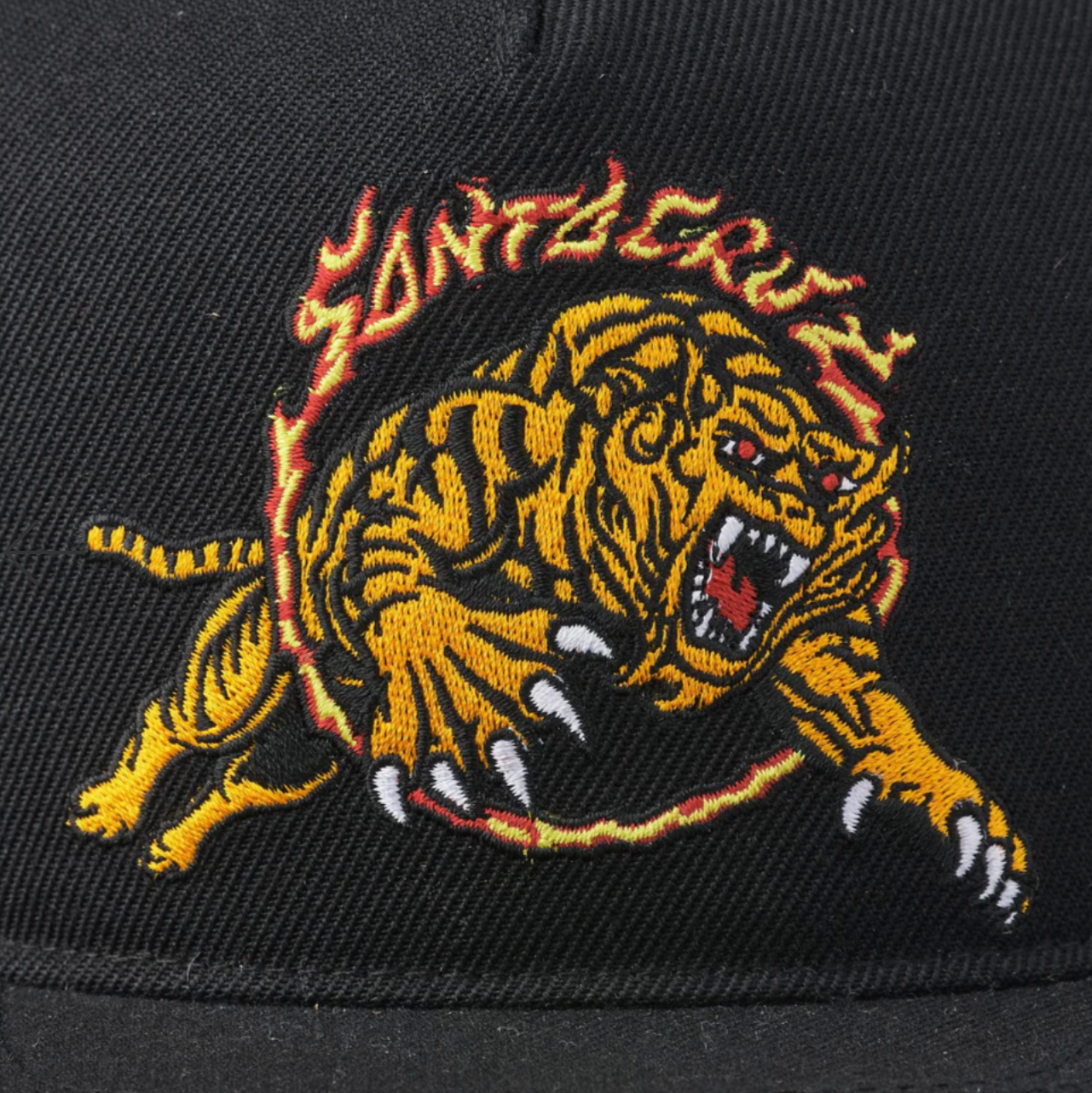 SANTA CRUZ SALBA TIGER BLACK SNAPBACK HAT