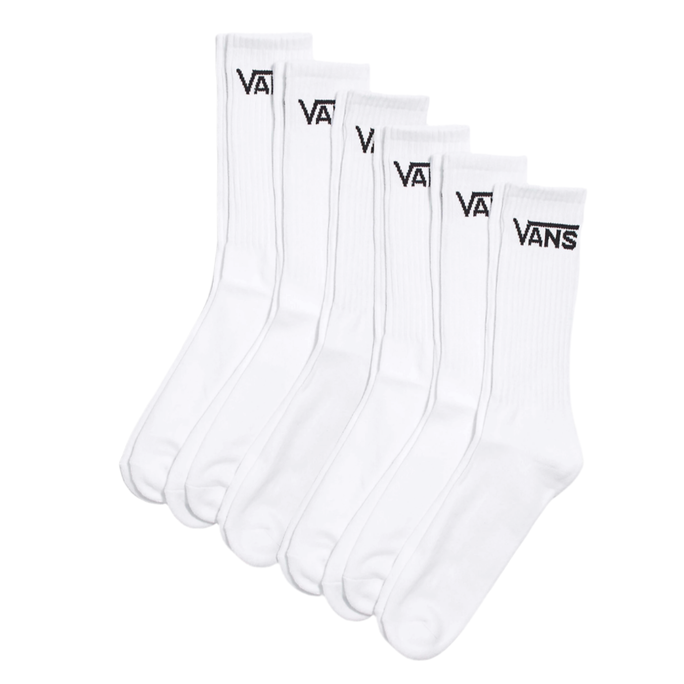 VANS CLASSIC CREW SOCKS - WHITE 6PK