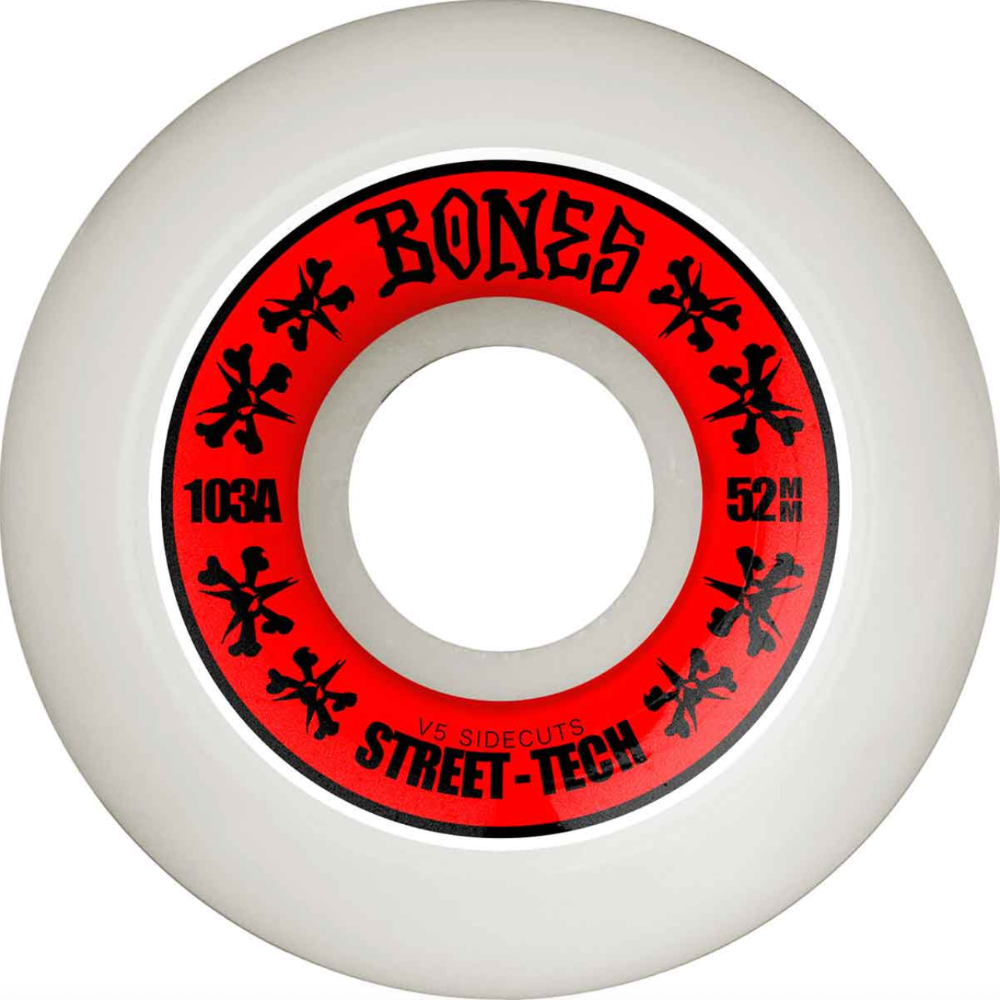 BONES WHEELS STF ANNUALS 52MM V5 SIDECUTS 103A 4PK WHEELS - WHITE