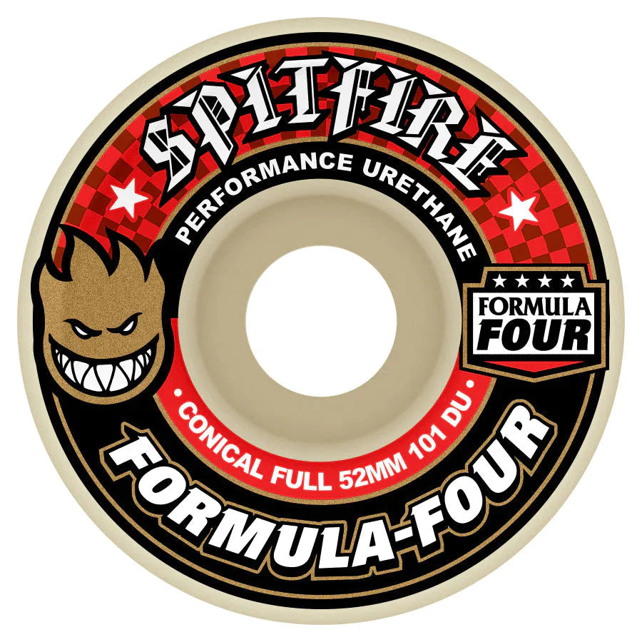 SPITFIRE FORMULA 4 101 CONICAL FULLS 53MM RED WHEELS