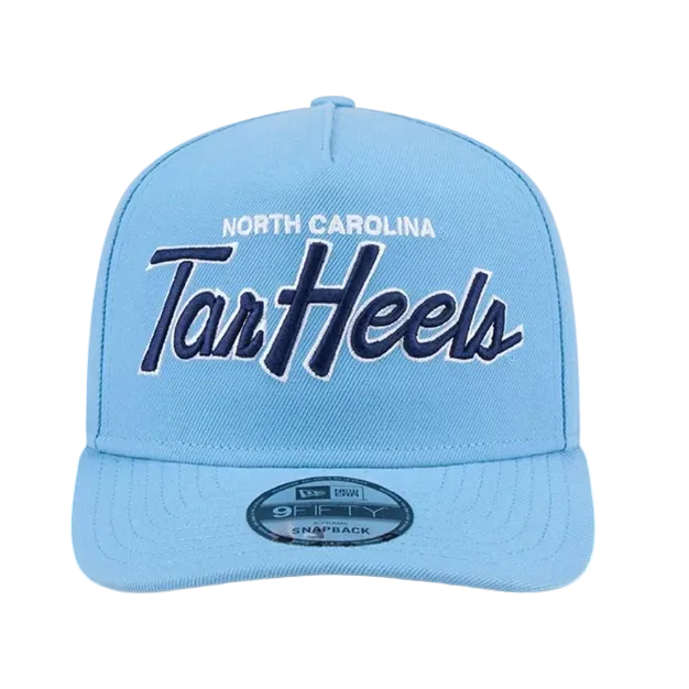 NORTH CAROLINA TARHEELS 9FIFTY A-FRAME NEW ERA NCAA BLUE SCRIPT SNAPBACK HAT