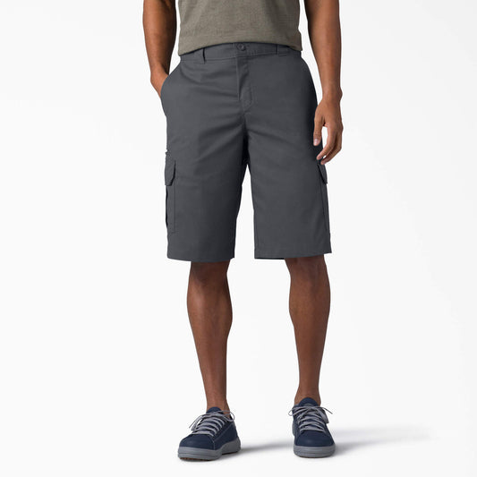 DICKIES RELAXED FIT CARGO SHORTS, 13" - CHARCOAL GREY