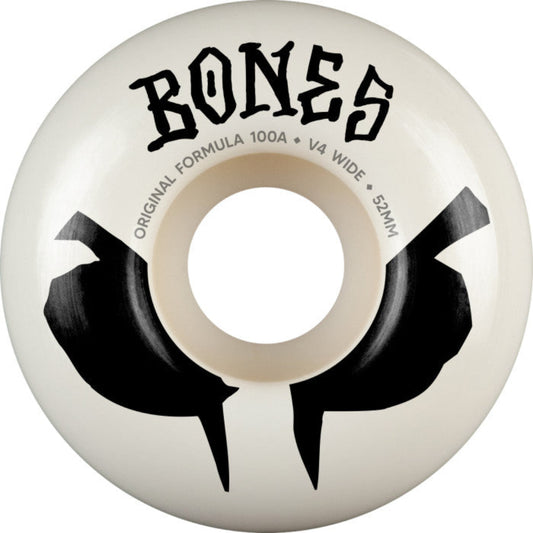 BONES OG FORMULA 52MM V4 WIDE 100A WHEELS - WHITE