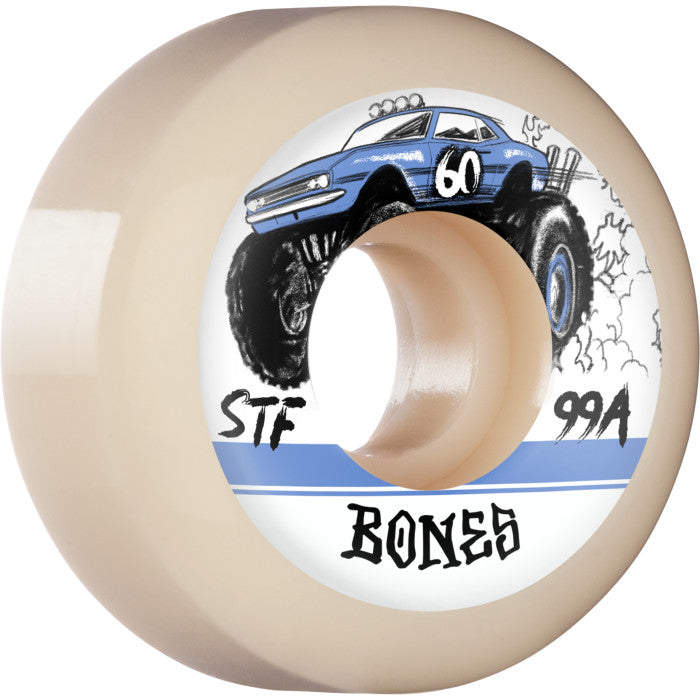 BONES WHEELS PRO STF Skateboard Wheels Big Rigs 60mm V5 Sidecut 99a 4pk