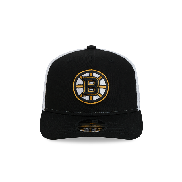 BOSTON BRUINS NEW ERA NHL 9SEVENTY ADJUSTABLE BLACK TRUCKER SNAPBACK HAT