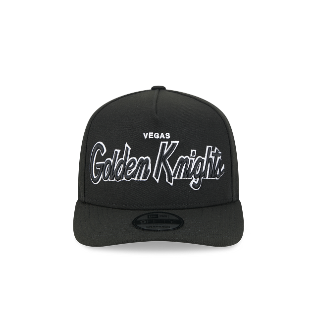 LAS VEGAS KNIGHTS 9FIFTY A-FRAME NEW ERA NHL SCRIPT SNAPBACK HAT