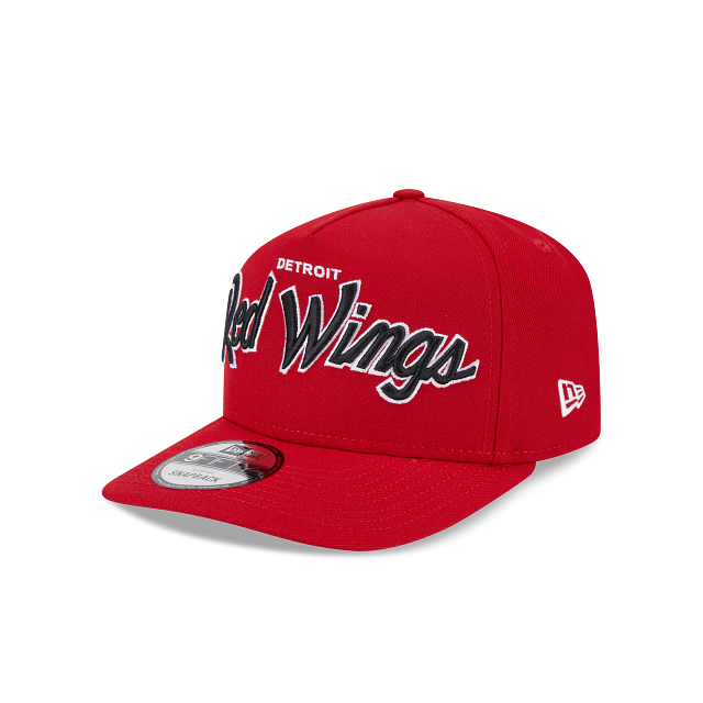 DETROIT RED WINGS 9FIFTY A-FRAME NEW ERA NHL RED SCRIPT SNAPBACK HAT
