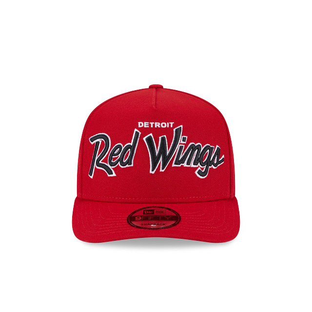 DETROIT RED WINGS 9FIFTY A-FRAME NEW ERA NHL RED SCRIPT SNAPBACK HAT