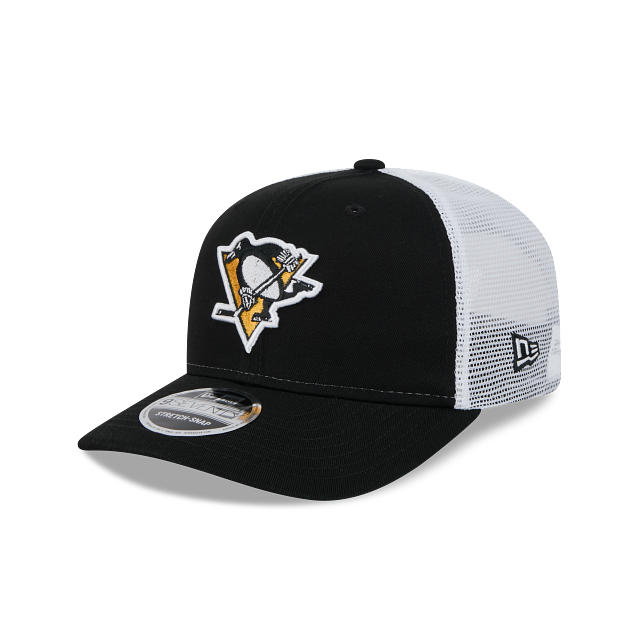 PITTSBURGH PENGUINS NEW ERA NHL 9SEVENTY BLACK TRUCKER SNAPBACK HAT