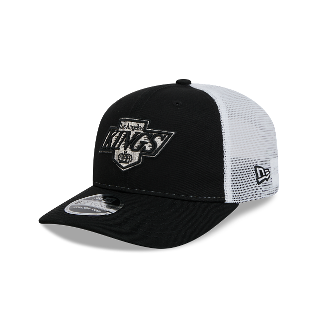 LOS ANGELES KINGS NEW ERA NHL 9SEVENTY ADJUSTABLE BLACK TRUCKER SNAPBACK HAT