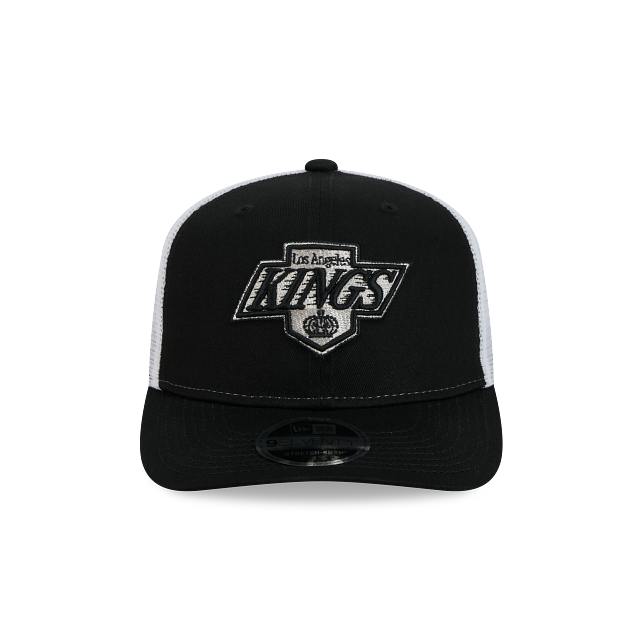 LOS ANGELES KINGS NEW ERA NHL 9SEVENTY ADJUSTABLE BLACK TRUCKER SNAPBACK HAT