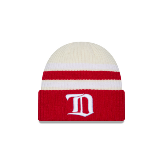 NEW ERA DETROIT REDWINGS VINTAGE KNIT STRIPED BEANIE