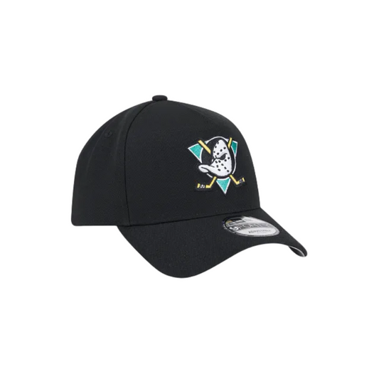 ANAHEIM DUCKS 9FORTY A-FRAME NEW ERA BLACK SNAPBACK HAT