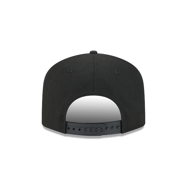 ANAHEIM DUCKS 9FIFTY A-FRAME NEW ERA NHL BLACK SCRIPT SNAPBACK HAT