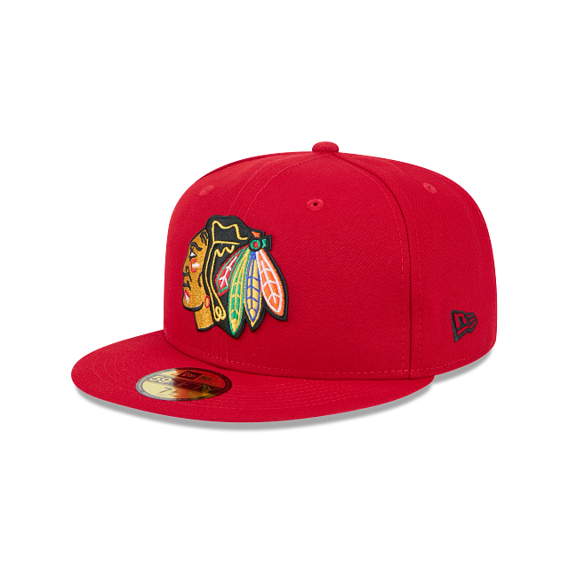 CHICAGO BLACKHAWKS NEW ERA NHL 59FIFTY RED FITTED HAT