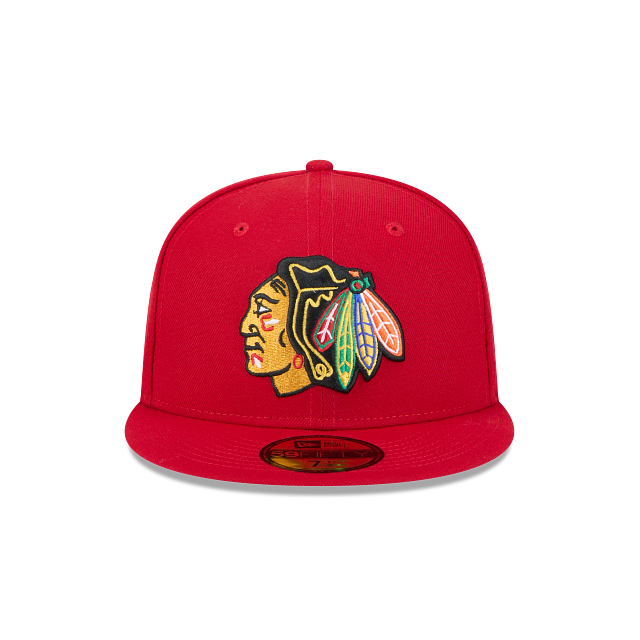 CHICAGO BLACKHAWKS NEW ERA NHL 59FIFTY RED FITTED HAT