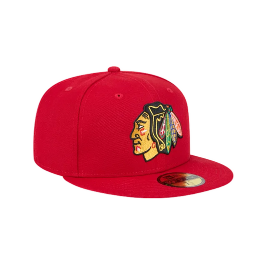CHICAGO BLACKHAWKS NEW ERA NHL 59FIFTY RED FITTED HAT