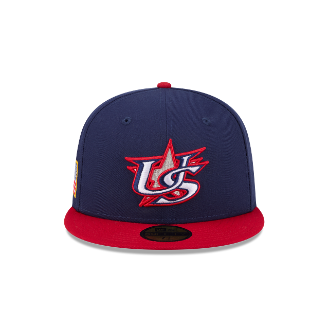 USA BASEBALL NEW ERA 59FIFTY 2TONE NAVY RED FITTED HAT