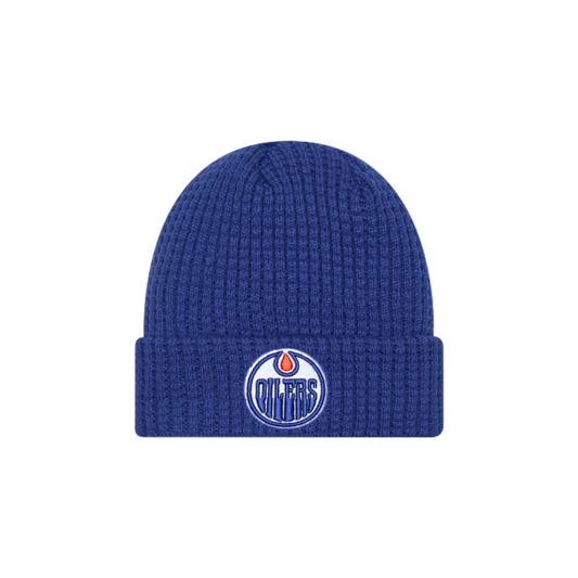 NEW ERA EDMONTON OILERS WAFFLE KNIT BLUE BEANIE