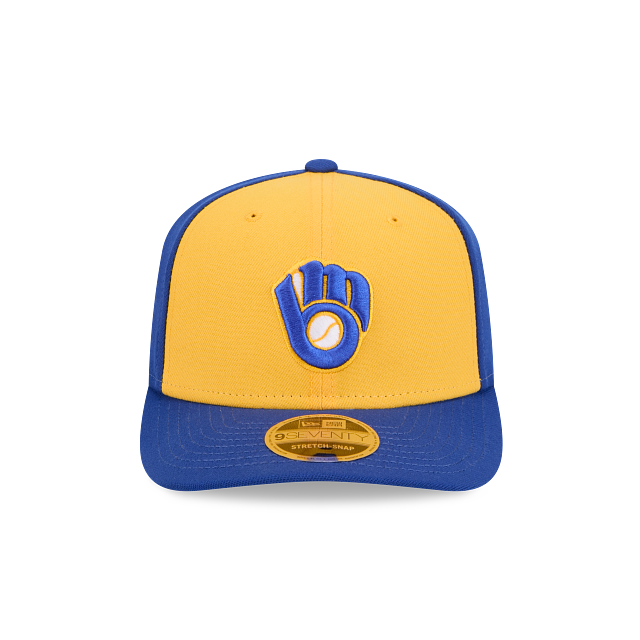 MILWAUKEE BREWERS 9SEVENTY NEW ERA BLUE AND YELLOW SNAPBACK HAT