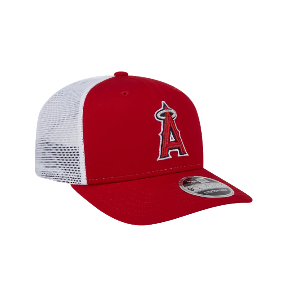 ANAHEIM ANGELS NEW ERA 9SEVENTY RED SNAPBACK TRUCKER HAT