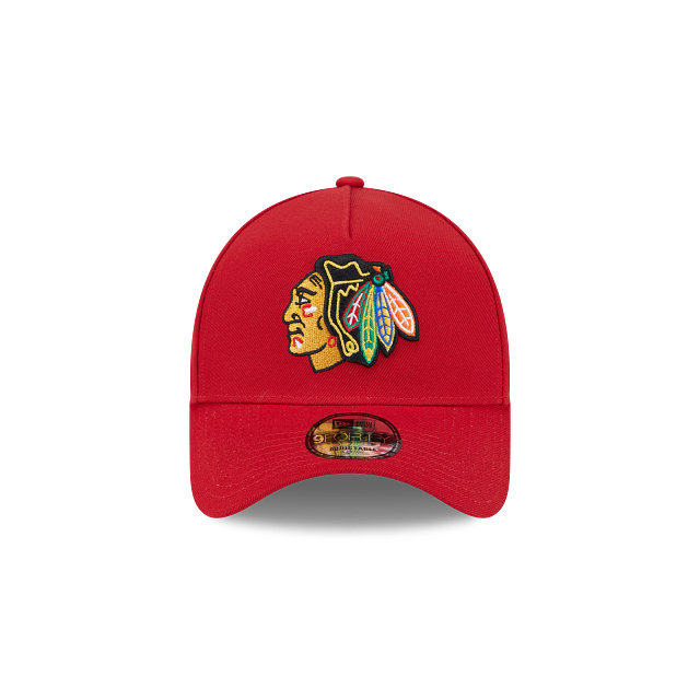 CHICAGO BLACKHAWKS 9FORTY A-FRAME NEW ERA NHL RED SNAPBACK HAT