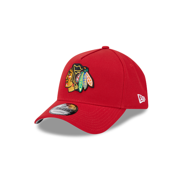 CHICAGO BLACKHAWKS 9FORTY A-FRAME NEW ERA NHL RED SNAPBACK HAT