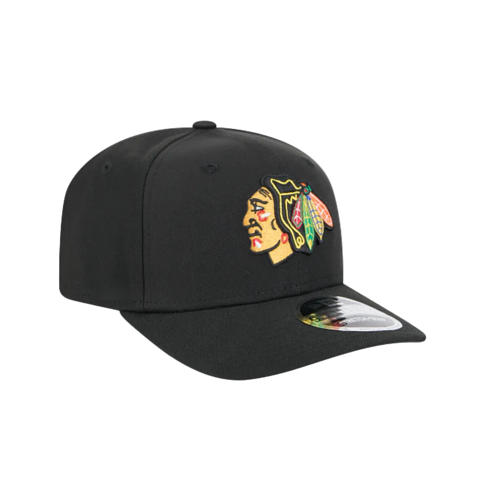 CHICAGO BLACKHAWKS NEW ERA NHL 9SEVENTY BLACK ADJUSTABLE SNAPBACK HAT