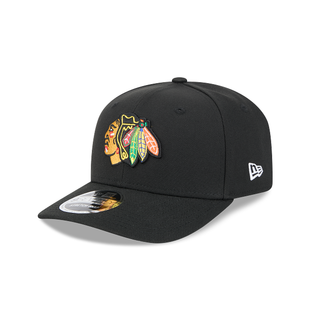 CHICAGO BLACKHAWKS NEW ERA NHL 9SEVENTY BLACK ADJUSTABLE SNAPBACK HAT