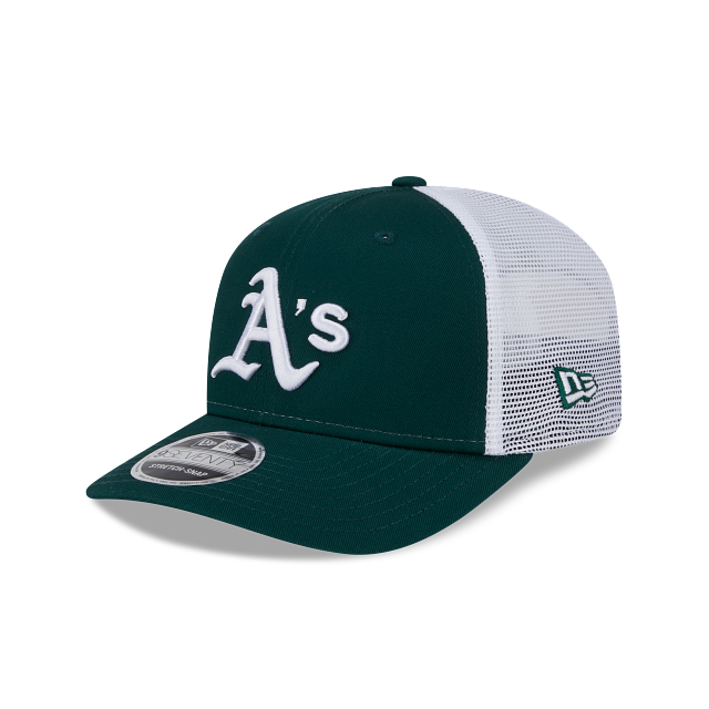 OAKLAND ATHLETICS 9SEVENTY NEW ERA GREEN TRUCKER STRETCH-SNAP HAT