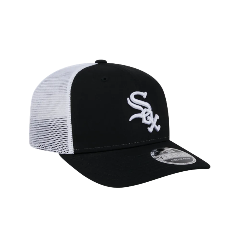CHICAGO WHITE SOX 9SEVENTY NEW ERA BLACK TRUCKER STRETCH-SNAP HAT