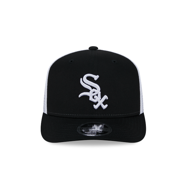 CHICAGO WHITE SOX 9SEVENTY NEW ERA BLACK TRUCKER STRETCH-SNAP HAT