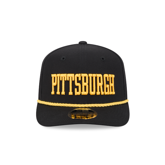 PITTSBURGH STEELERS 9SEVENTY NEW ERA ROPE WORDMARK BLACK SNAPBACK HAT
